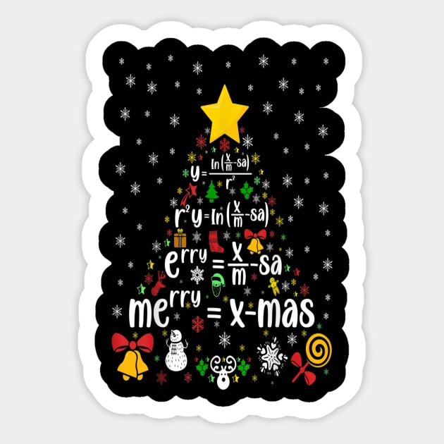 Math Christmas Tree Mathematics Math Professor Sticker by Schoenberger Willard